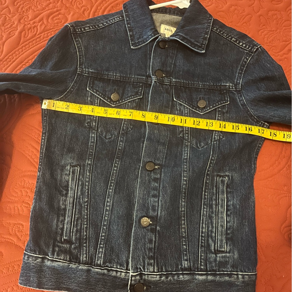 Able Dark Wash Denim Oversized Trucker “Merly” Jacket, Size XS - Picture 10 of 11